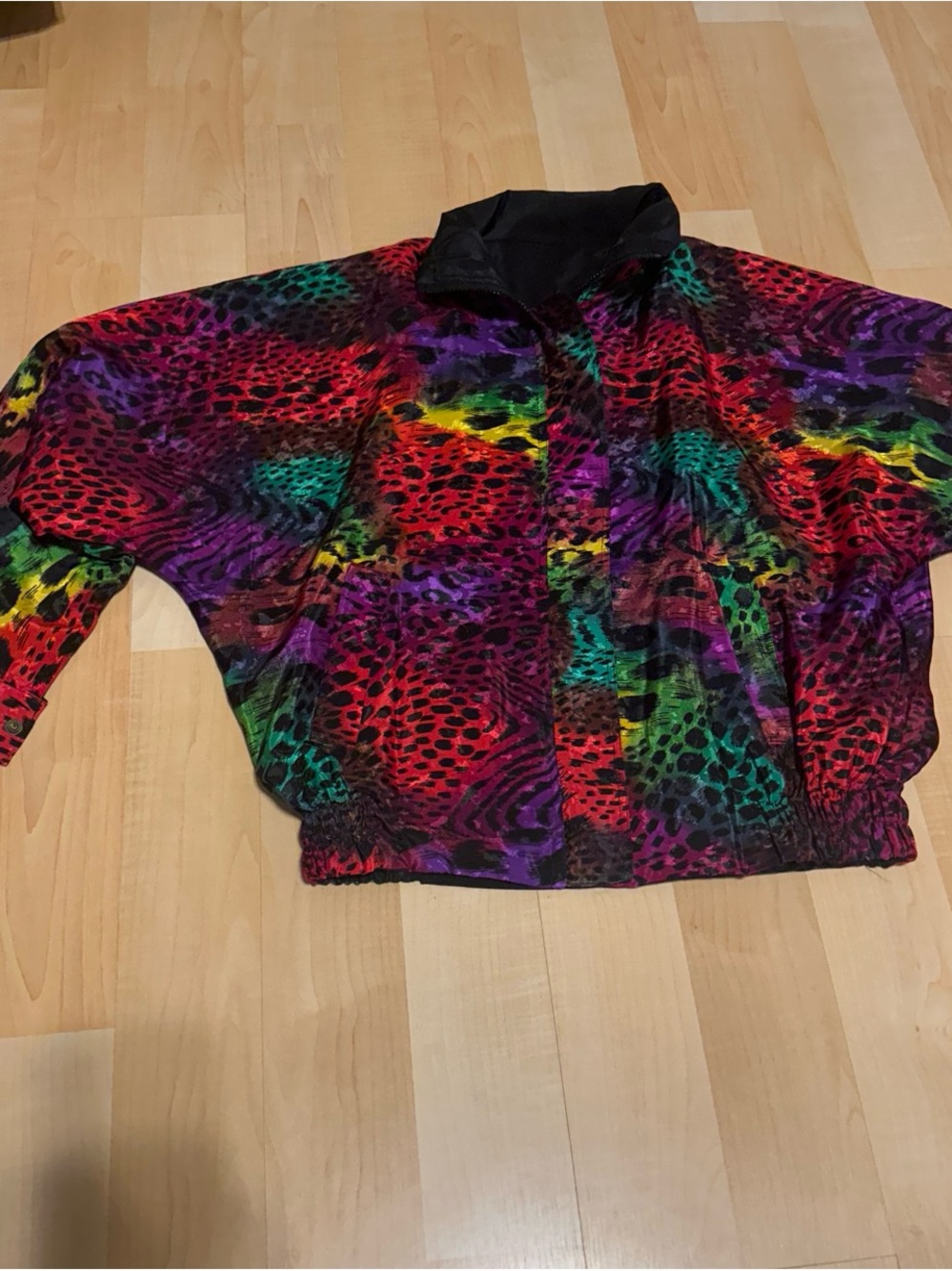 Vibrant Multicolor Women's reversible Bomber Jacket - Bold Rainbow Print